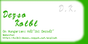 dezso kolbl business card